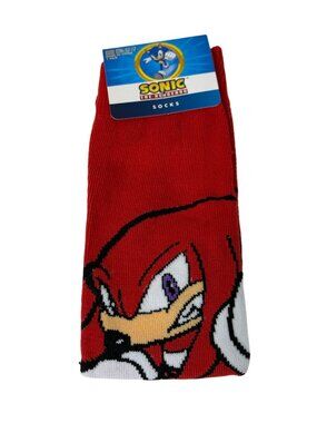 Sonic the Hedgehog Knuckles Red Crew Socks 9-11 New